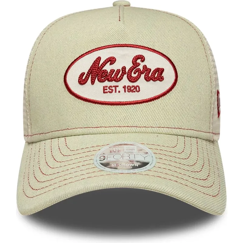 new-era-women-9forty-m-crown-a-frame-beige-trucker-hat