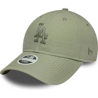 Grüne verstellbare Curved Cap mit grünem Logo für Damen 9TWENTY Midi Linen der Los Angeles Dodgers MLB von New Era