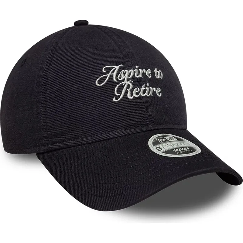 sapkak-ivelt-sotetkek-allithato-9twenty-aspire-to-retire-slogan-new-era