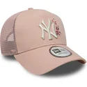 damen-trucker-cap-rosa-9forty-a-frame-floral-new-york-yankees-mlb-von-new-era