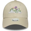 beige-verstellbare-curved-cap-fur-damen-9forty-beaded-von-new-era