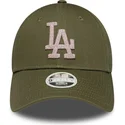 gron-kurvad-justerbar-keps-for-dam-9forty-metallic-fran-los-angeles-dodgers-mlb-av-new-era