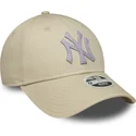 bojd-beige-justerbar-keps-for-dam-9forty-metallic-fran-new-york-yankees-mlb-av-new-era