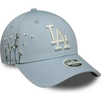Blå kurvad justerbar keps för dam 9FORTY Floral Icon från Los Angeles Dodgers MLB av New Era