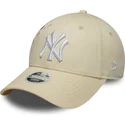 bojd-beige-justerbar-keps-for-dam-9forty-floral-icon-side-fran-new-york-yankees-mlb-av-new-era