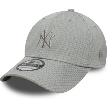 Grå böjd keps justerbar 39THIRTY Stretch Mesh från New York Yankees MLB av New Era