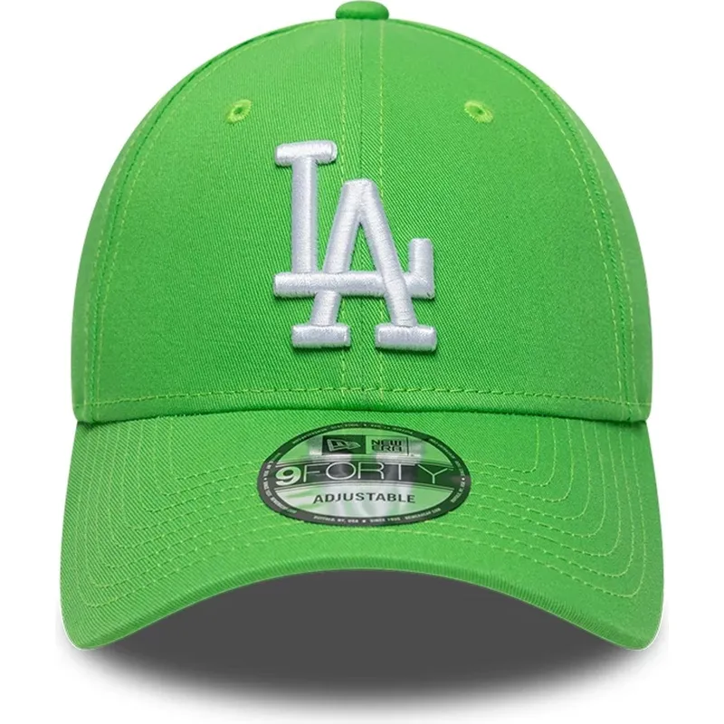 gorra-curva-verde-claro-ajustable-con-logo-blanco-9forty-league-essential-de-los-angeles-dodgers-mlb-de-new-era