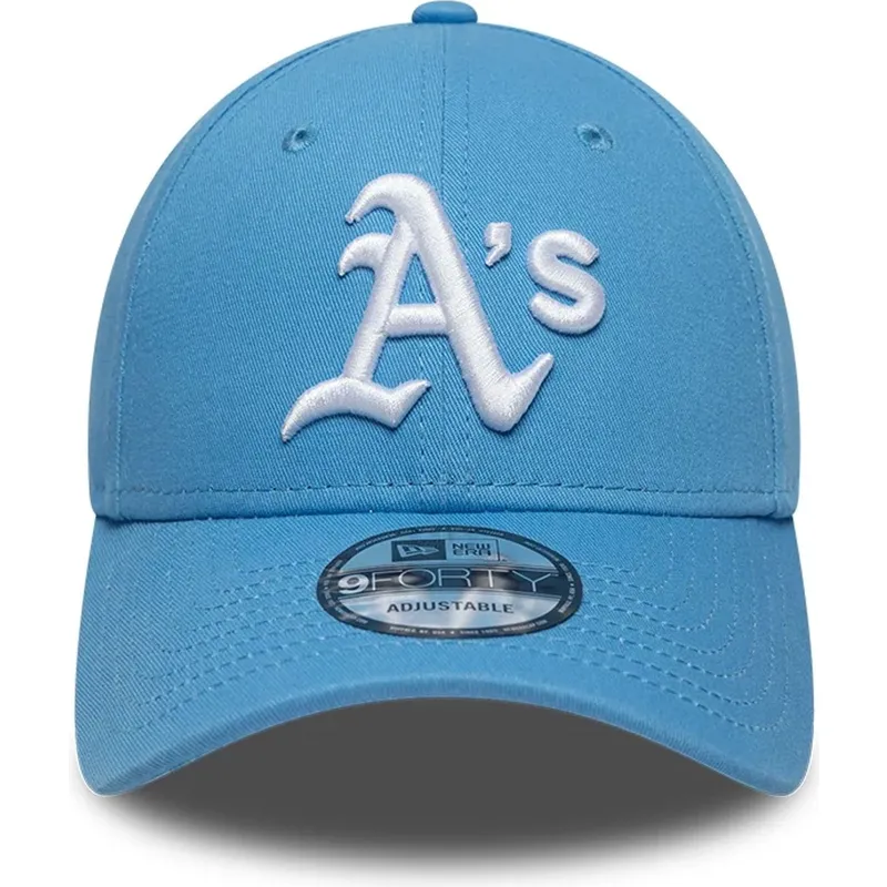 new-era-curved-brim-9forty-league-essential-oakland-athletics-mlb-light-blue-adjustable-cap