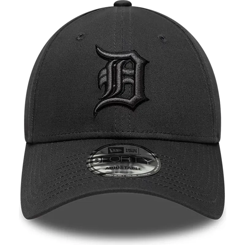 new-era-curved-brim-black-logo-9forty-team-outline-detroit-tigers-mlb-black-adjustable-cap