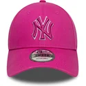 cap-ivelt-roza-reguliruema-lenta-9forty-team-outline-new-york-yankees-mlb-new-era