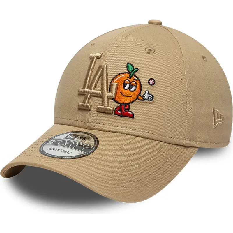 new-era-curved-brim-brown-logo-9forty-tonal-icon-los-angeles-dodgers-mlb-brown-adjustable-cap