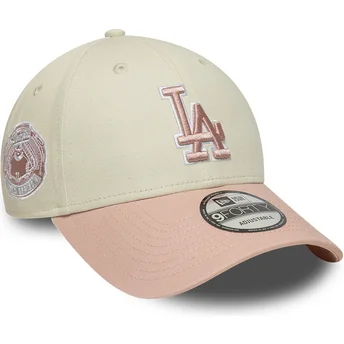 Sapkák ívelt bézs állítható rosa rosa 9FORTY World Series Patch Los Angeles Dodgers MLB New Era