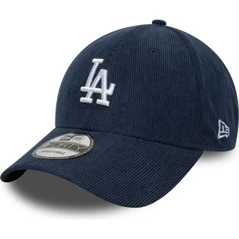 Sapkák ívelt sötétkék állítható pánt 9FORTY Soft Cord Los Angeles Dodgers MLB New Era