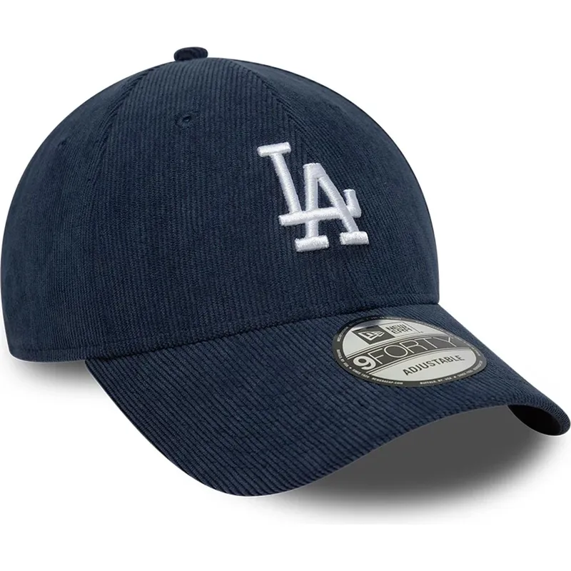 marineblaue-verstellbare-curved-cap-9forty-soft-cord-der-los-angeles-dodgers-mlb-von-new-era