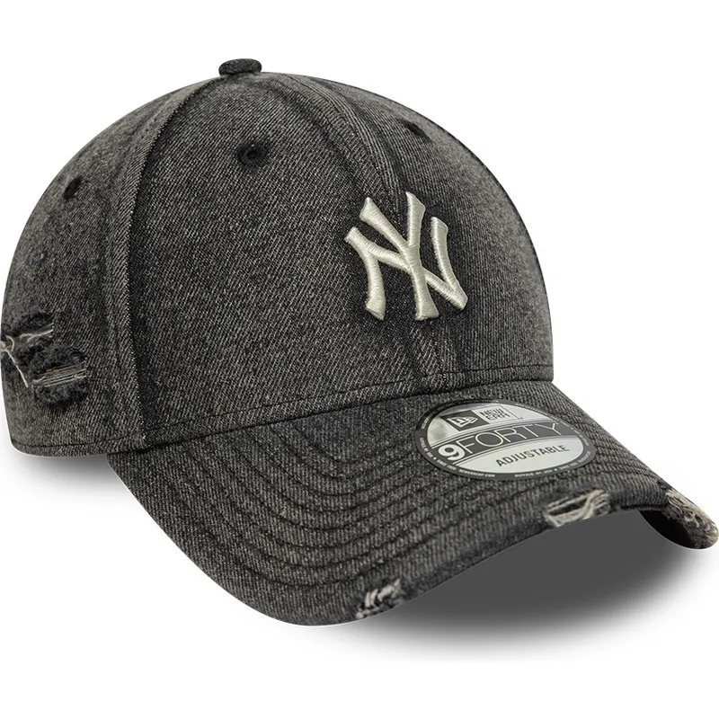 gorra-curva-negra-ajustable-9forty-acid-wash-denim-de-new-york-yankees-mlb-de-new-era