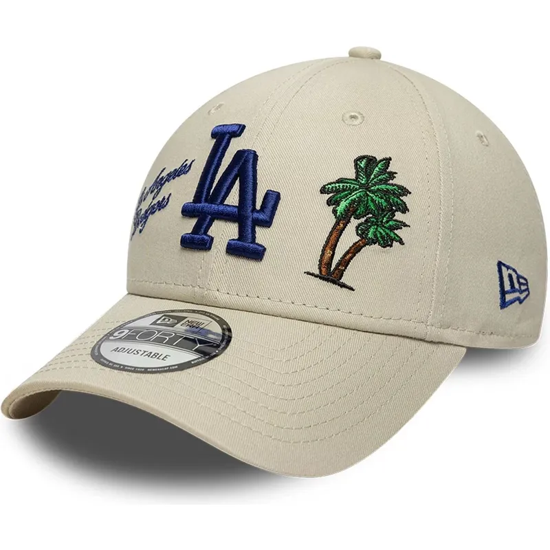 beige-verstellbare-curved-cap-9forty-city-icon-der-los-angeles-dodgers-mlb-von-new-era
