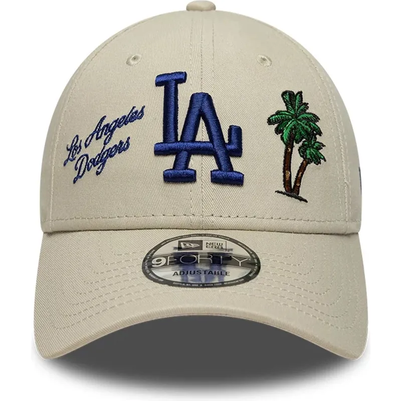 beige-verstellbare-curved-cap-9forty-city-icon-der-los-angeles-dodgers-mlb-von-new-era