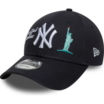 Marinblå böjd justerbar keps 9FORTY City Icon från New York Yankees MLB av New Era