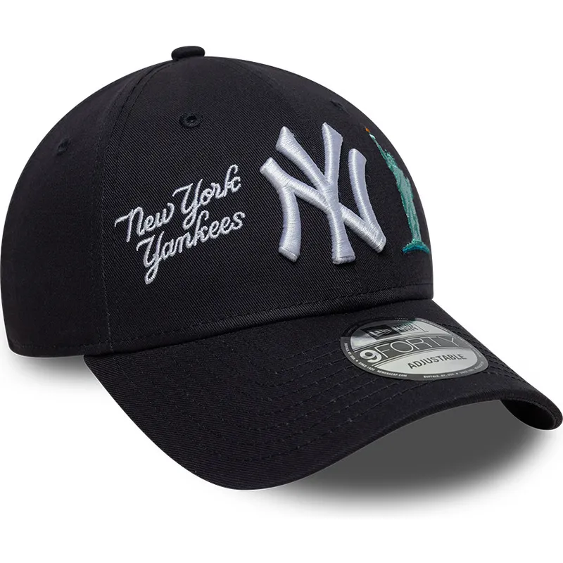 marineblaue-verstellbare-curved-cap-9forty-city-icon-der-new-york-yankees-mlb-von-new-era