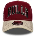 rod-och-beige-kurvad-keps-snapback-e-frame-city-icon-chicago-bulls-nba-fran-new-era