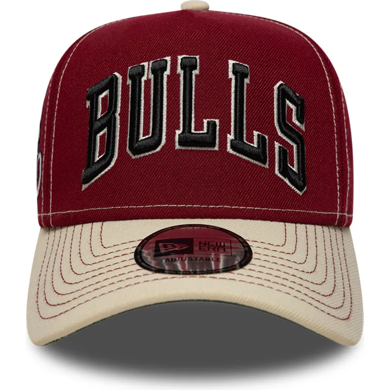 rod-och-beige-kurvad-keps-snapback-e-frame-city-icon-chicago-bulls-nba-fran-new-era