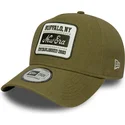 new-era-curved-brim-e-frame-patch-linen-green-snapback-cap