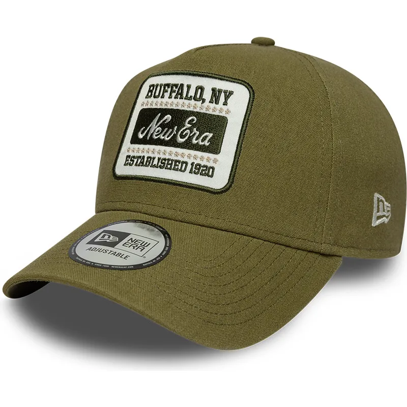 new-era-curved-brim-e-frame-patch-linen-green-snapback-cap