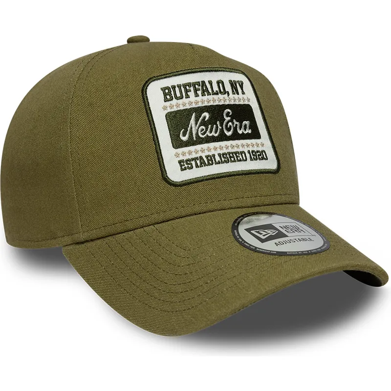 new-era-curved-brim-e-frame-patch-linen-green-snapback-cap