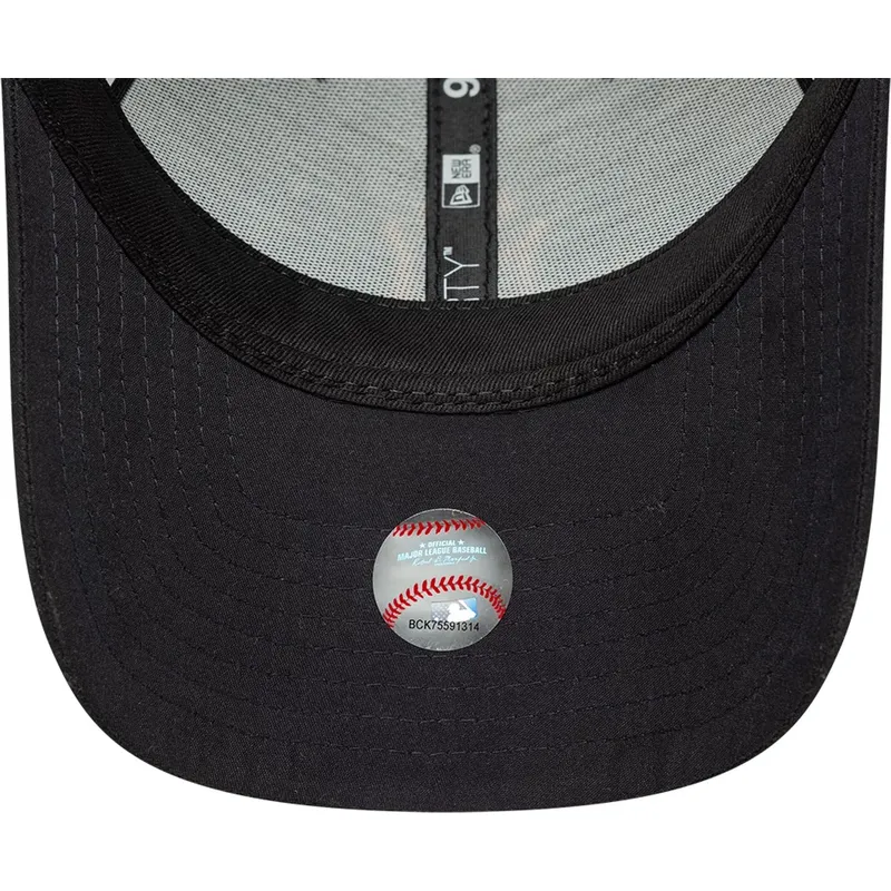 marineblaue-verstellbare-trucker-kappe-mit-orangefarbenem-logo-9forty-homefield-midi-der-new-york-yankees-mlb-von-new-era