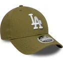 grune-gebogene-snapback-kappe-9forty-m-crown-linen-der-los-angeles-dodgers-mlb-von-new-era