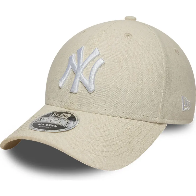 sapkak-ivelt-bezs-snapback-9forty-m-crown-linen-new-york-yankees-mlb-new-era