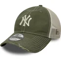gron-justerbar-trucker-keps-9twenty-cotton-canv-fran-new-york-yankees-mlb-av-new-era