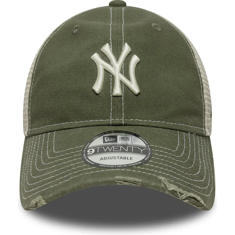 gron-justerbar-trucker-keps-9twenty-cotton-canv-fran-new-york-yankees-mlb-av-new-era