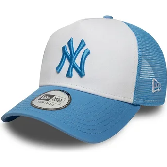 Trucker-Cap blau und weiß mit blauem Logo A Frame League Essential von New York Yankees MLB von New Era