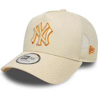 Sapkák ívelt bézs snapback A Frame Outline New York Yankees MLB New Era