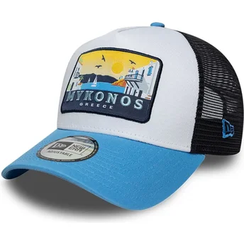Cap ívelt син снапбек A Frame Location Patch Mykonos New Era