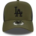 gron-trucker-keps-med-svart-logotyp-a-frame-sport-fran-los-angeles-dodgers-mlb-av-new-era