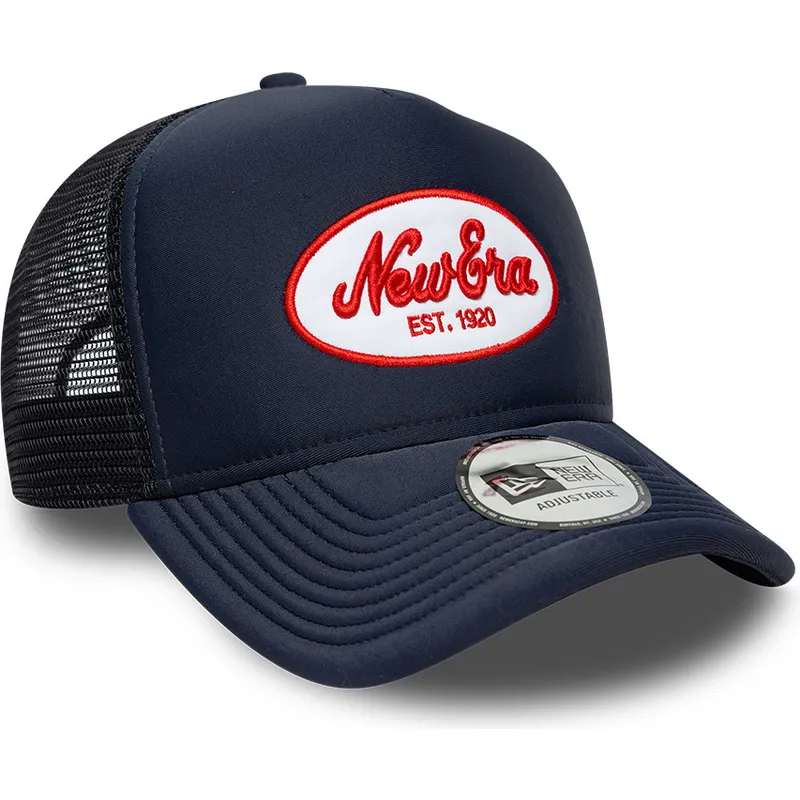 trucker-cap-marineblau-a-frame-oval-foam-patch-von-new-era