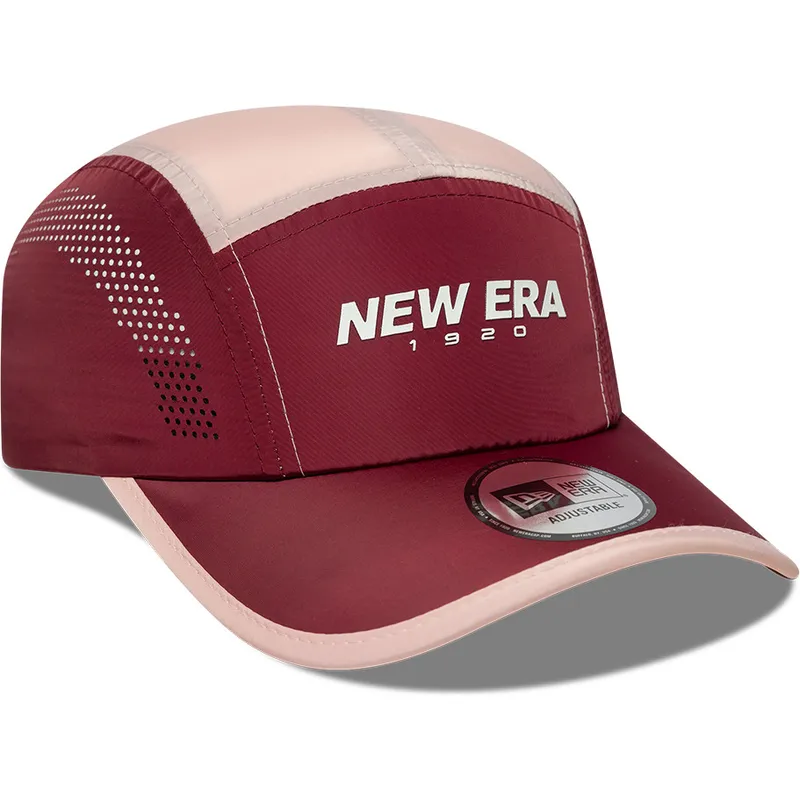 gorra-5-panel-curva-roja-ajustable-runner-colour-block-de-new-era