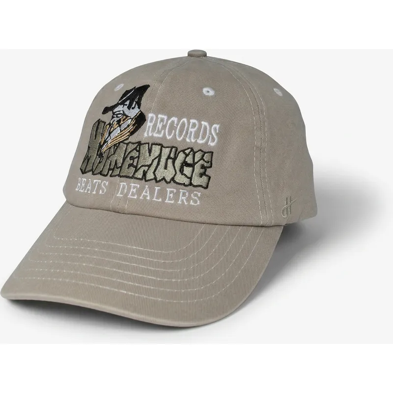 graue-verstellbare-curved-cap-records-music-shapes-identity-the-90s-von-homenage