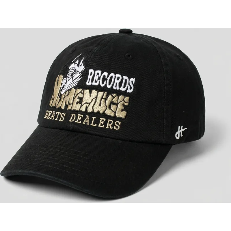 schwarze-verstellbare-curved-cap-records-music-shapes-identity-the-90s-von-homenage
