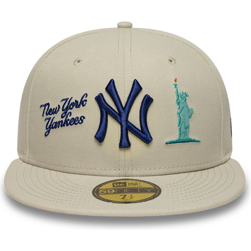 beige-angepasste-flatcap-mit-marineblauem-logo-59fifty-city-icon-der-new-york-yankees-von-new-era