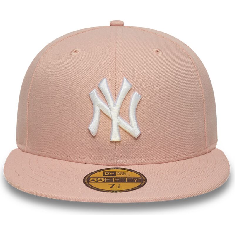 flache-rosa-angepasste-59fifty-league-essential-kappe-der-new-york-yankees-mlb-von-new-era