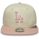 sapkak-lapos-bezs-snapback-rosa-9fifty-original-fit-world-series-patch-los-angeles-dodgers-mlb-new-era