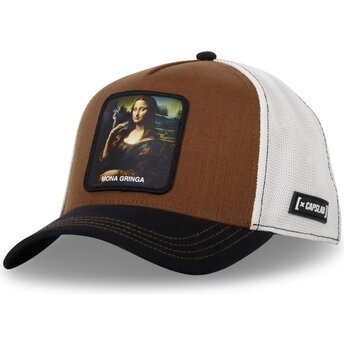 Sapkák ívelt barna snapback ART Gringa Mona Lisa Hírességek Capslab