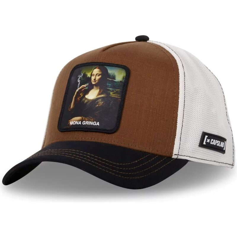 gorra-trucker-marron-mona-lisa-art-mona-mona-gringa-famous-de-capslab