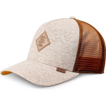 Gorra trucker beige y marrón HFT ColourMelange de Djinns