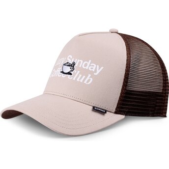 Gorra trucker beige y marrón HFT Guy in a Cup de Djinns