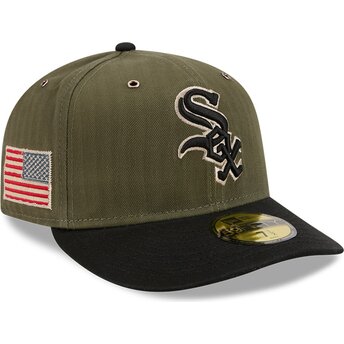 New Era Curved Brim 59FIFTY Pre-Curved American Herringbone Chicago White Sox MLB Green Fitted Cap