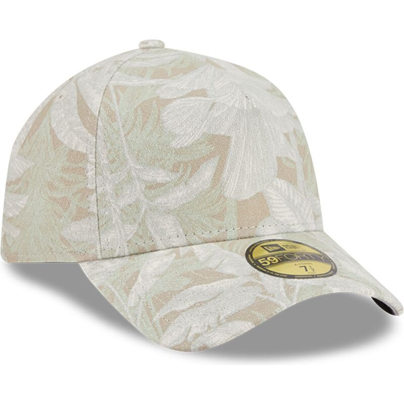 new-era-curved-brim-59forty-a-frame-leafy-palm-beige-fitted-cap